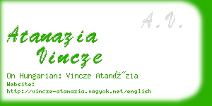 atanazia vincze business card